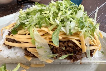 Taco rice, a generous portion