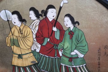 Copy of a painting by Takamatsu Zuka Kofun shows Chinese and Korean influences in Japan's Asuka Period (538-710)