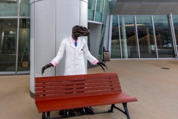Dr Dino greets you at the entrance