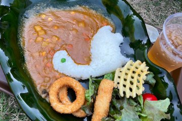 Special dino-themed curry rice on the kids menu