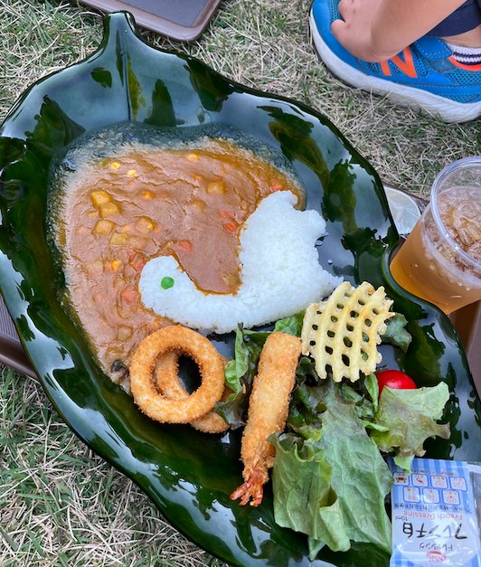Special dino-themed curry rice on the kids menu