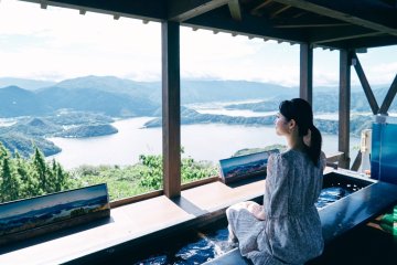Ms. Kawaguchi at the “Terrace in the Sky” 