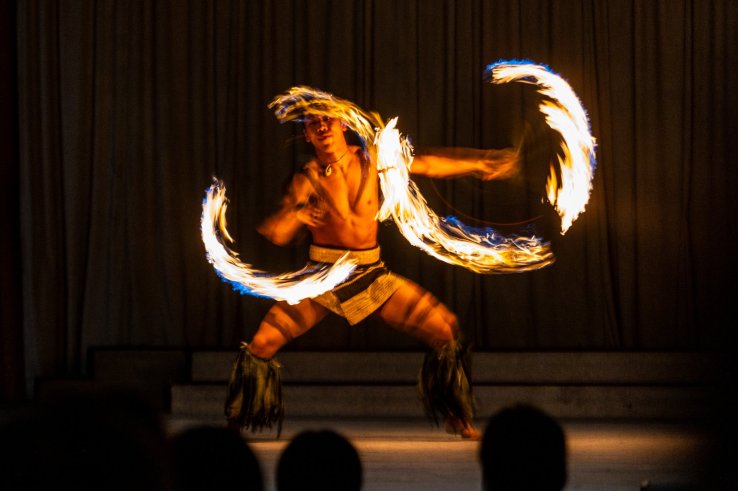 Fire dancing performance
