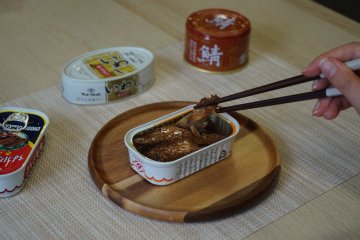 Taste testing the kabayaki-style canned herring