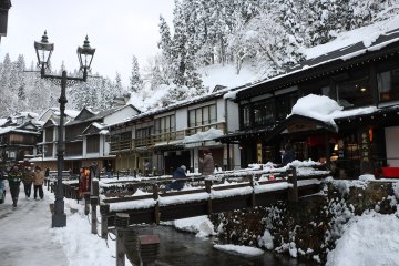 Although it's a beautiful destination year round, Ginzan Onsen is best known for its wintery streetscapes