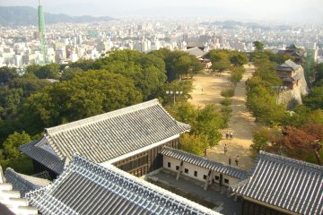 Views over the city from Matsuyama Castle