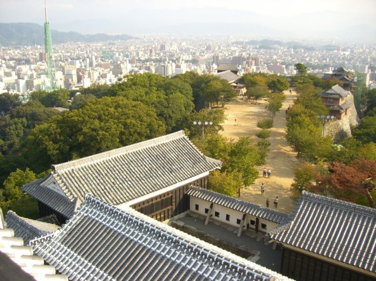Views over the city from Matsuyama Castle