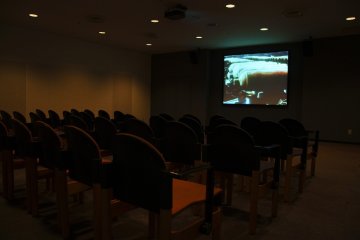 Video room where documentary films related to the atomic bombing are shown