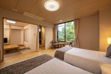 Japanese-Western Deluxe room with open-air bath