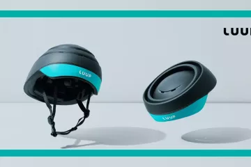 The LUUP-designed collapsible helmet
