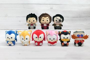 The SEGA Cooro stuffed toy series, including Sonic and Yakuza characters