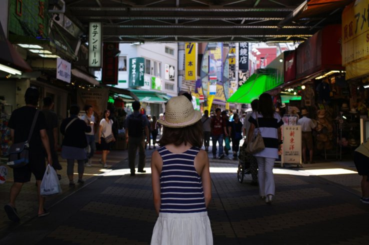 Streets in Tokyo during summer