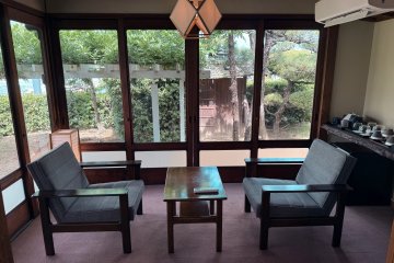 The sitting room is a peaceful place to read or lounge