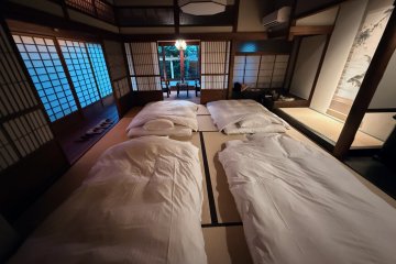 Beds are traditional futon style