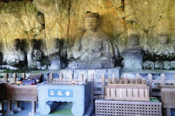 The large buddha's head fell off centuries ago and was only reattached to its body in 1993