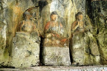 Some of the statues still bear traces of paint from a millenium ago