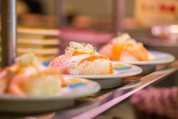 Sushi on a conveyor belt