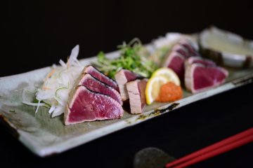 Fresh katsuo sashimi