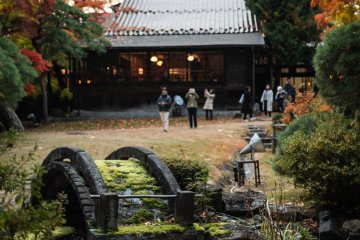 Stone bridge in garden