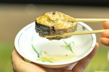 A meaty bite of canned mackerel