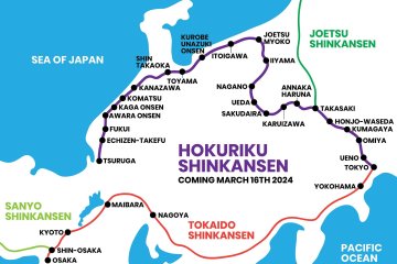 Map of Hokuriku Shinkansen