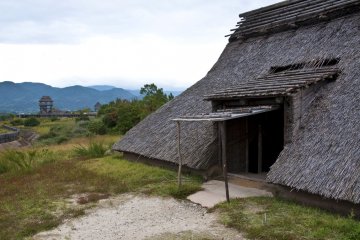 <p>Entrance of a pit dwelling at Minami-no-mura</p>