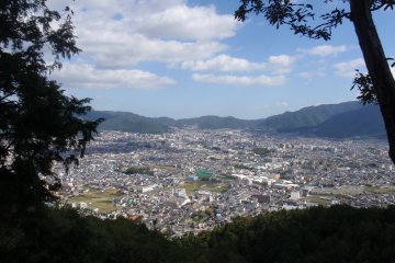 Looking out over the Kyoto suburbs