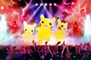 A Pikachu stage show at PokéPark Kanto