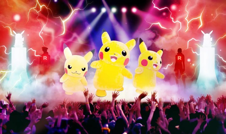 A Pikachu stage show at PokéPark Kanto