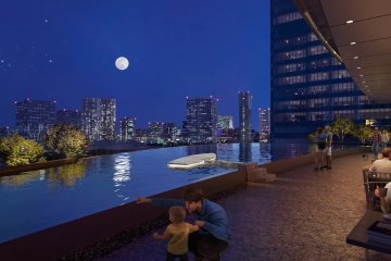 Moon-viewing terrace and foot baths