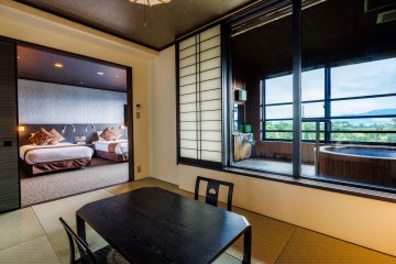 Premium Japanese-Western Style Room with Natural Hot Spring View Bath (Non-Smoking)