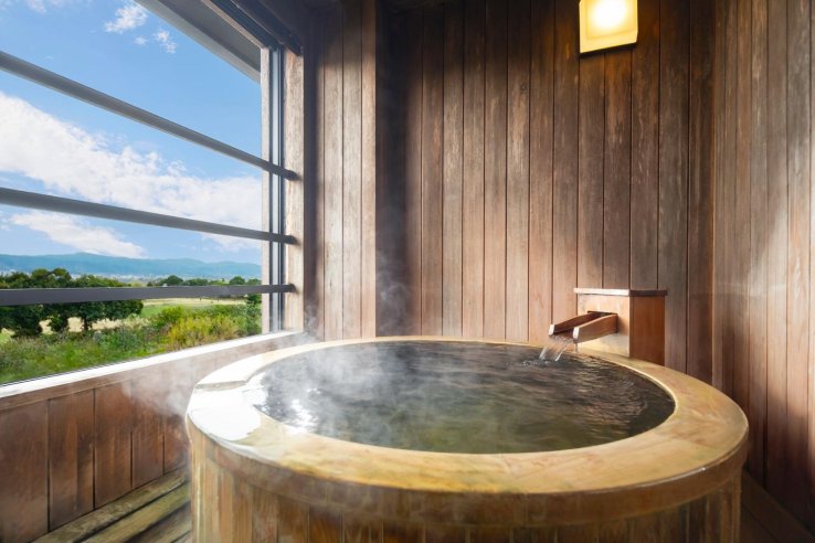 Private bath inside a Japanese-Western style room
