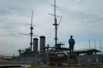 Battleship Mikasa with Admiral Togo