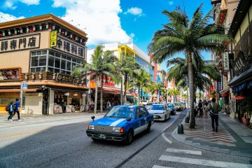 Kokusaidori: the most famous street in Naha the largest city in Okinawa island.
