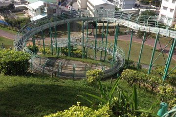 The slide as seen looking down from inside the entrance