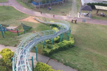 The first half of the slide isn't steep, but the last half is