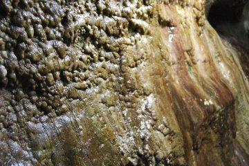 Eroded marble rock face.