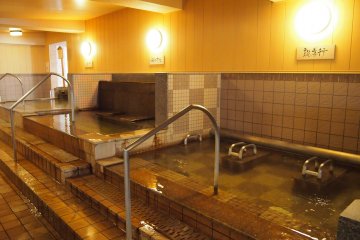 There are various pools indoors and a beautiful rotenburo. I didn't get a chance to take a picture of the rotenburo as it was always occupied!