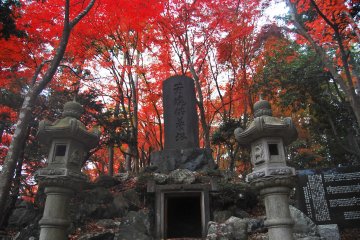 Stone monument in the backyard