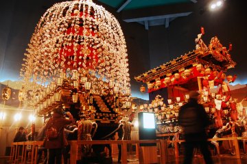 Visitors on the exhibition section