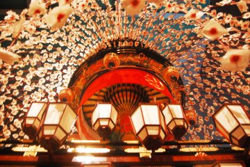 Sakura decoration in one of Yatai
