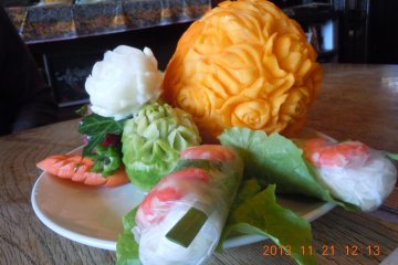 Spring rolls to start.