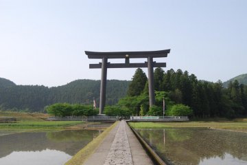 Massive torii gate only a short walk away from B&B Hongu.