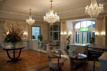 Resting area in the elegant lobby