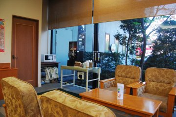 Self cafe and living room