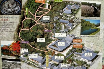 <p>Map of temple and gardens from Tenryu-ji's pamphlet</p>