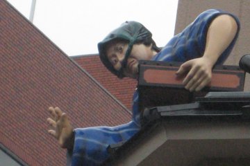 <p>This figure on a roof is not part of the tour, but an example of the interesting things you can see along the way.</p>