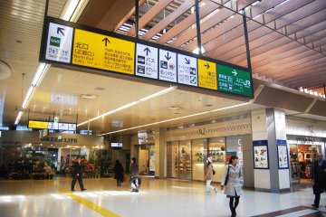 Direction board in Kumagaya station