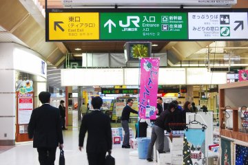 Going inside the station