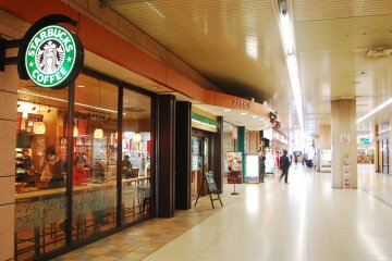 Cafe and foodhall in Kumagaya station
